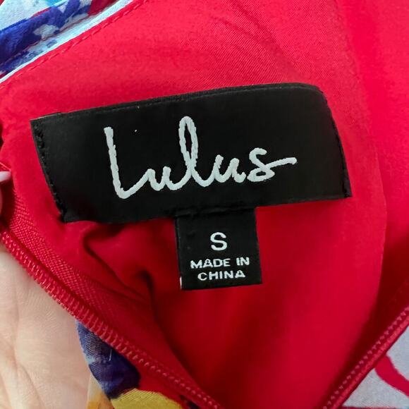 ✨Lulus Floral Cold Shoulder Maxi Dress Women’s Small Multicolor Ruffle Hem Boho - Picture 8 of 10